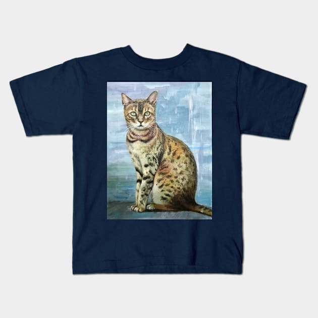 Benji the Bengal Cat Kids T-Shirt by artdesrapides